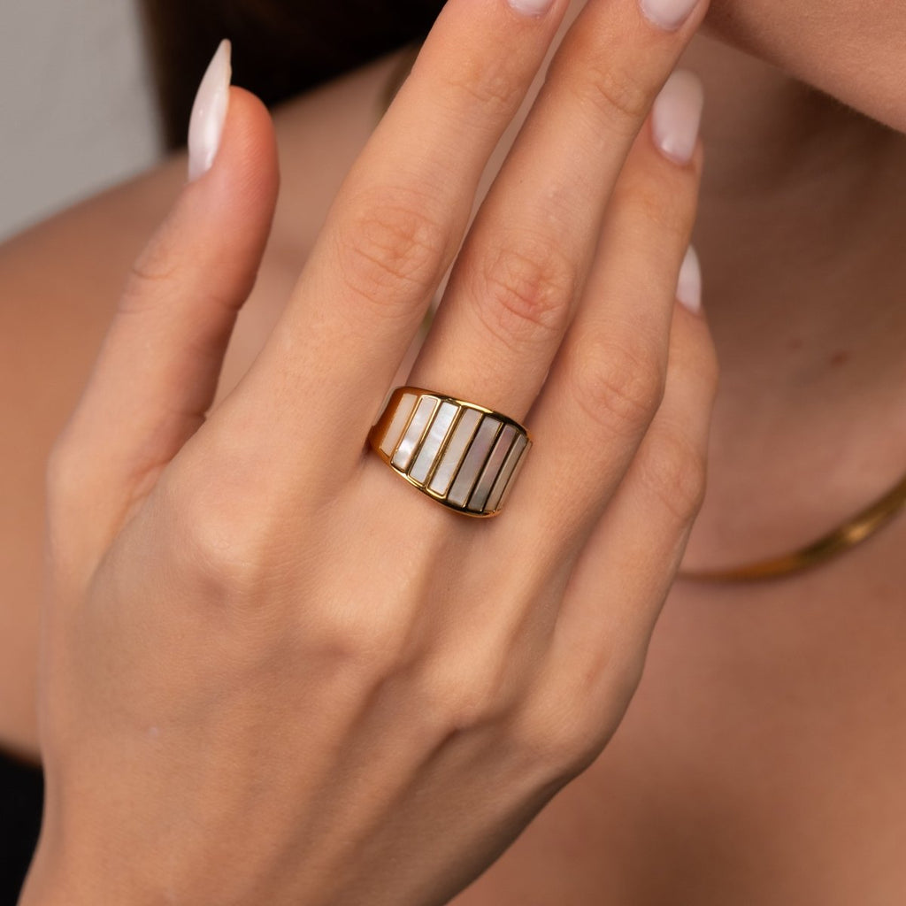 Anel Coliseu Banhado em Ouro 18k