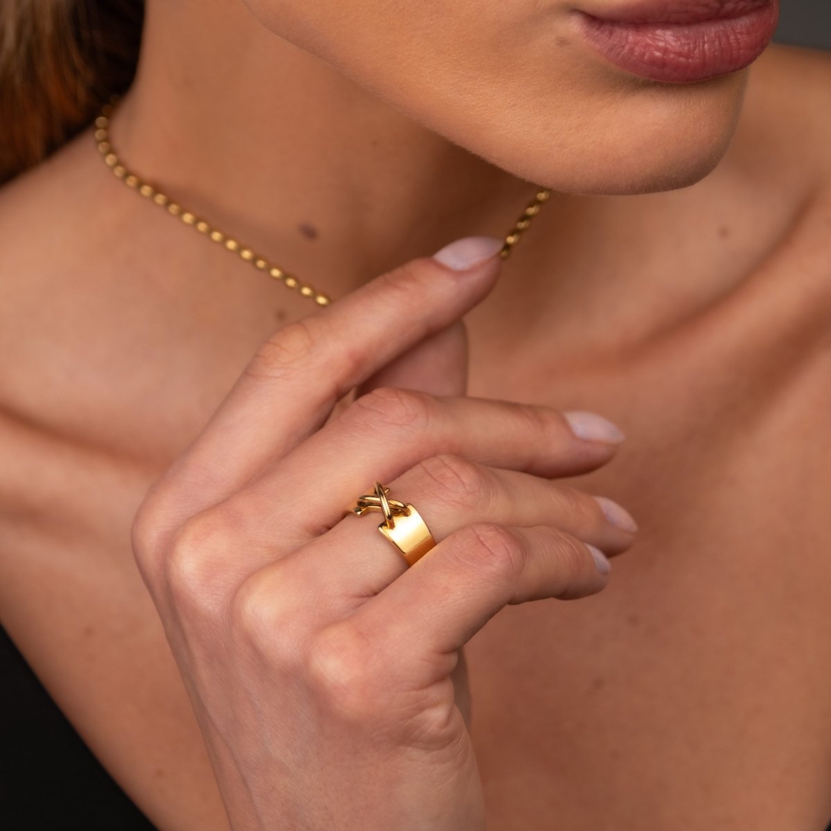 Anel Corset Banhado em Ouro 18K