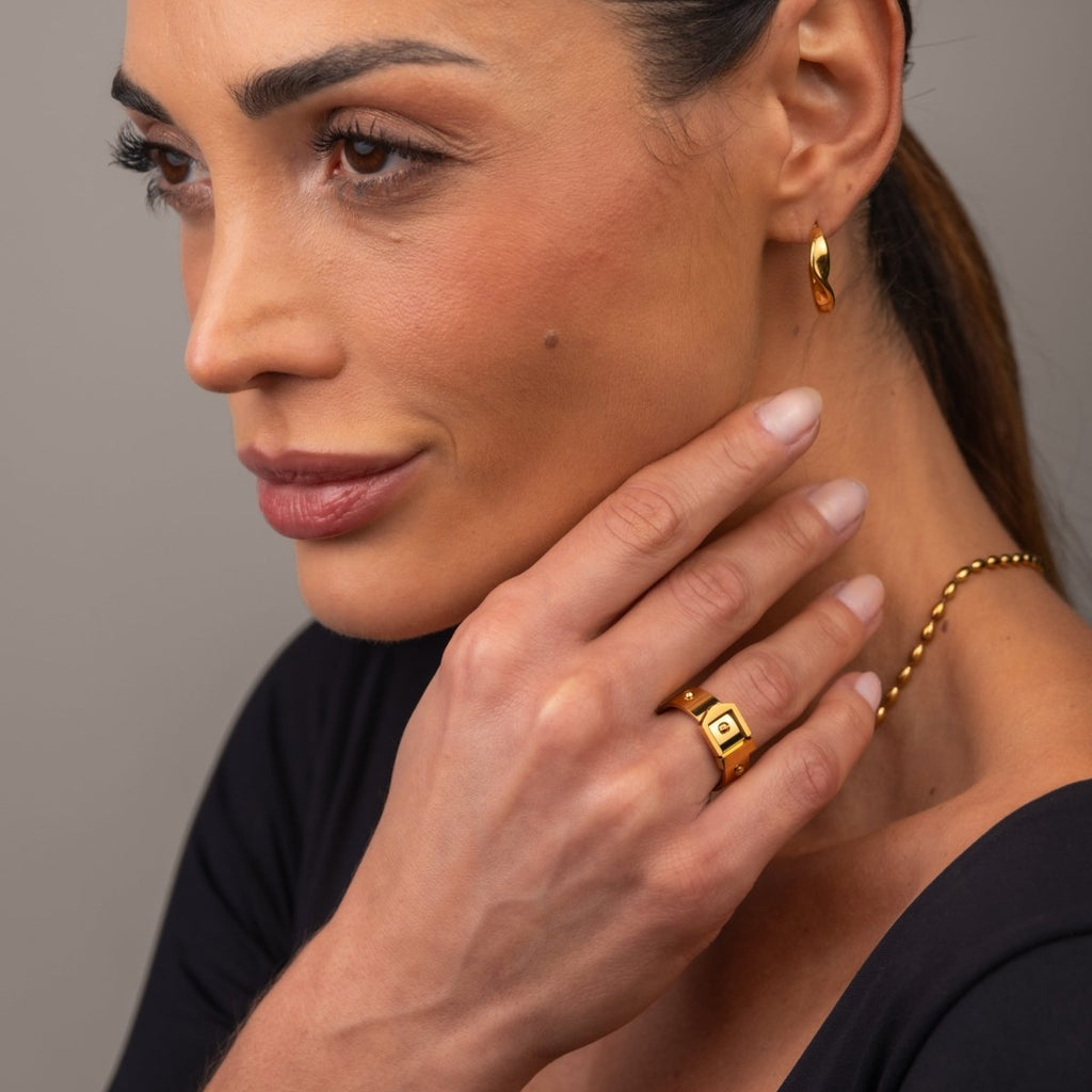 Anel Corset Banhado em Ouro 18K