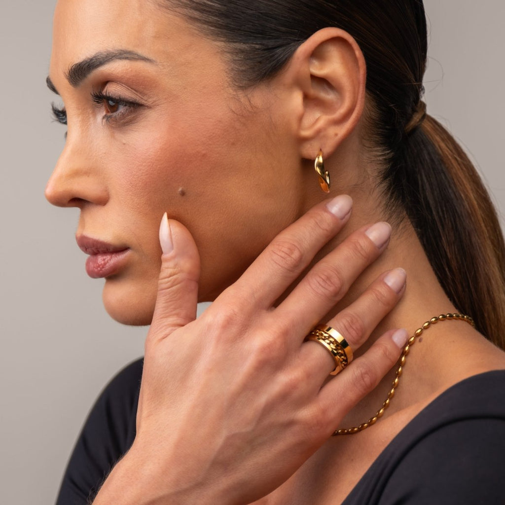 Anel Elos Zircônia Banhado em Ouro 18K