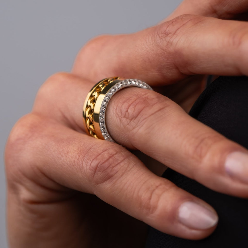 Anel Elos Zircônia Banhado em Ouro 18K