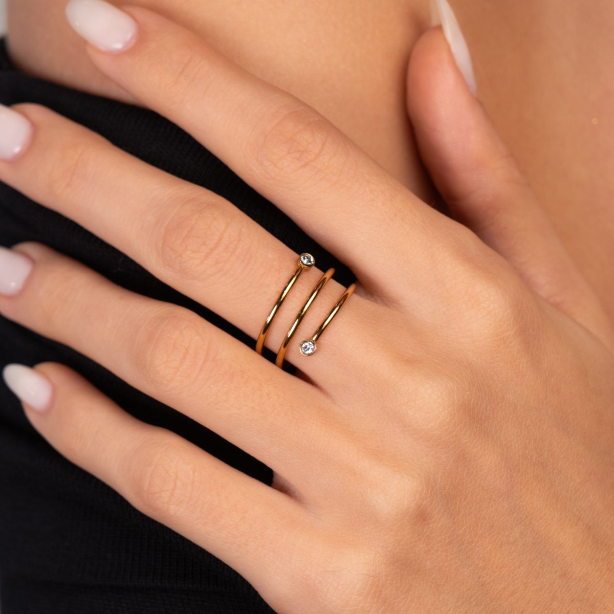 Anel Espiral Fine Banhado em Ouro 18K
