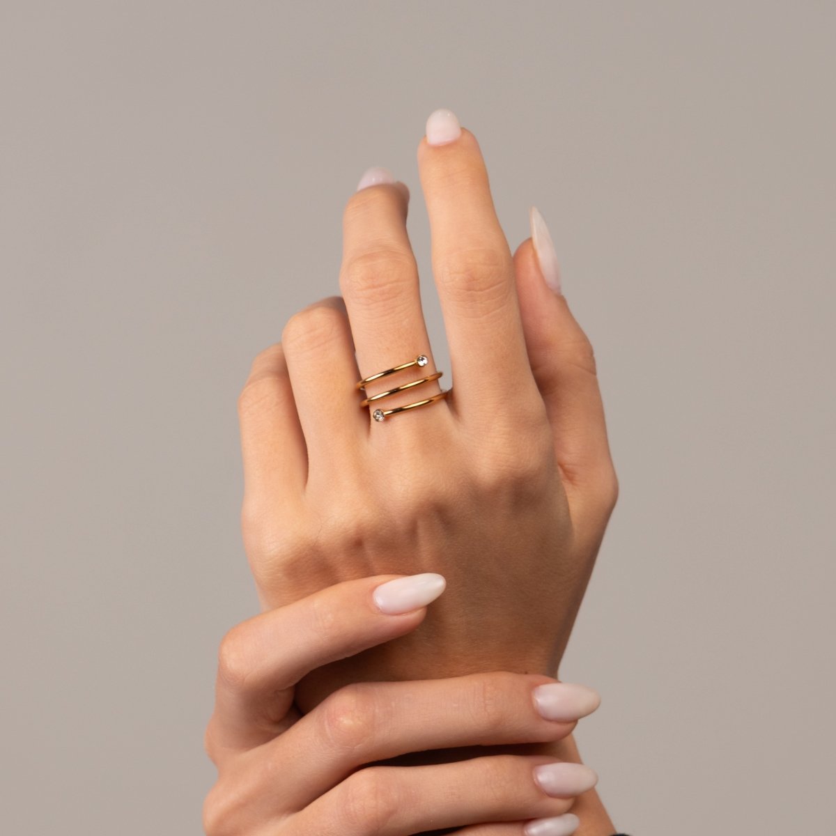 Anel Espiral Fine Banhado em Ouro 18K