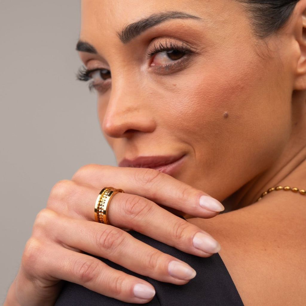 Anel Génova Banhado em Ouro 18K