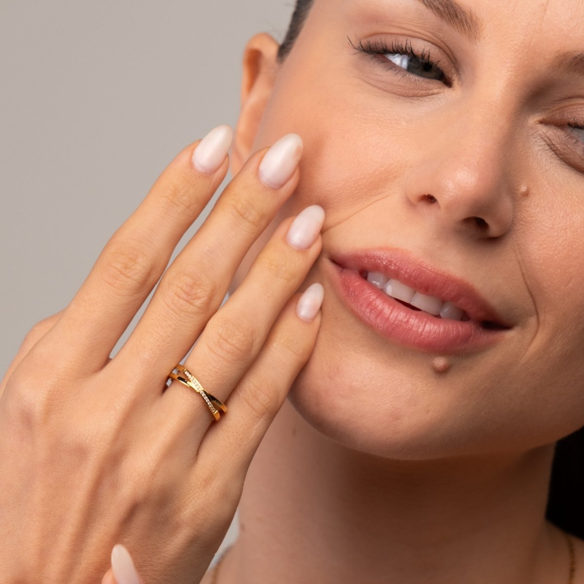 Anel Lucia Duplo Banhado em Ouro 18k