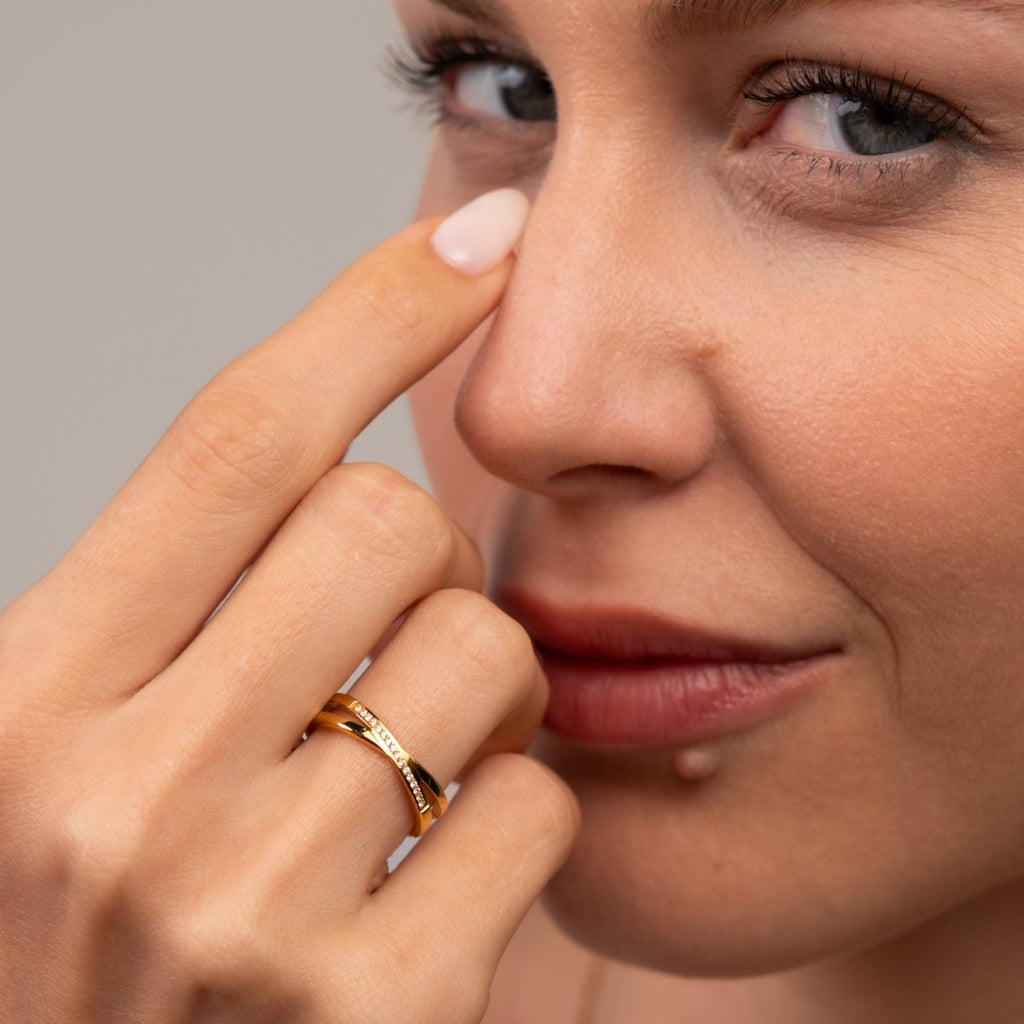 Anel Lucia Duplo Banhado em Ouro 18k