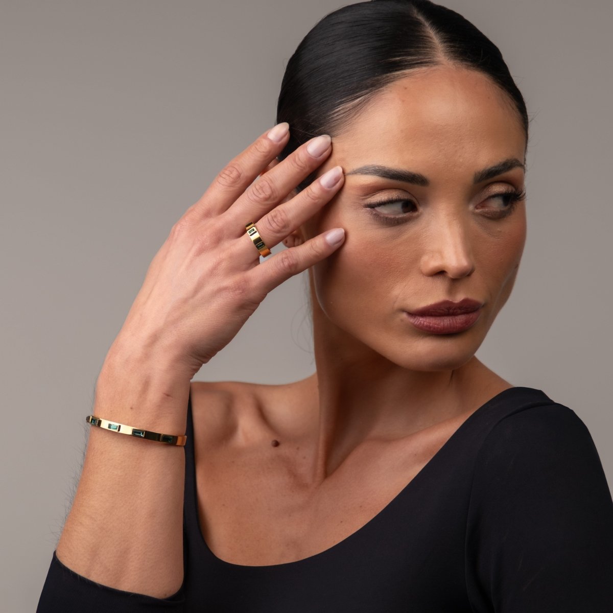 Anel Prestige Cúbica Banhado em Ouro 18K