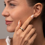 Anel Rainha Pedra Cristal Banhado em Ouro 18k