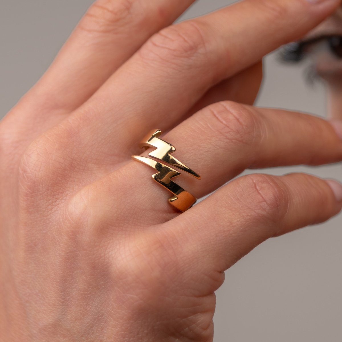 Anel Raio Banhado em Ouro 18K