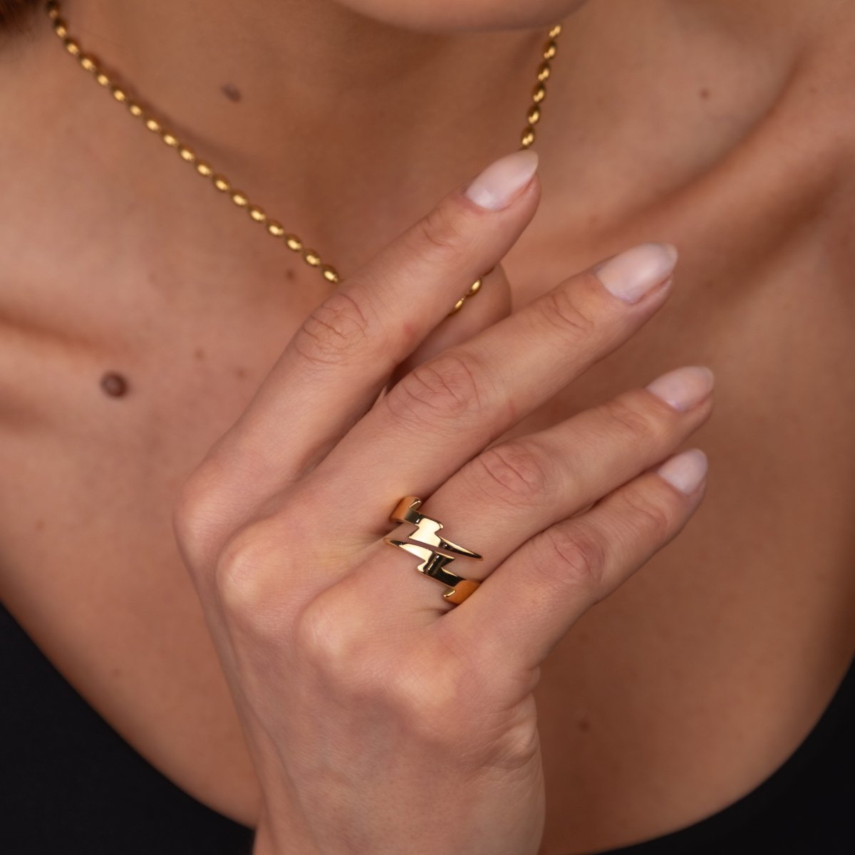 Anel Raio Banhado em Ouro 18K