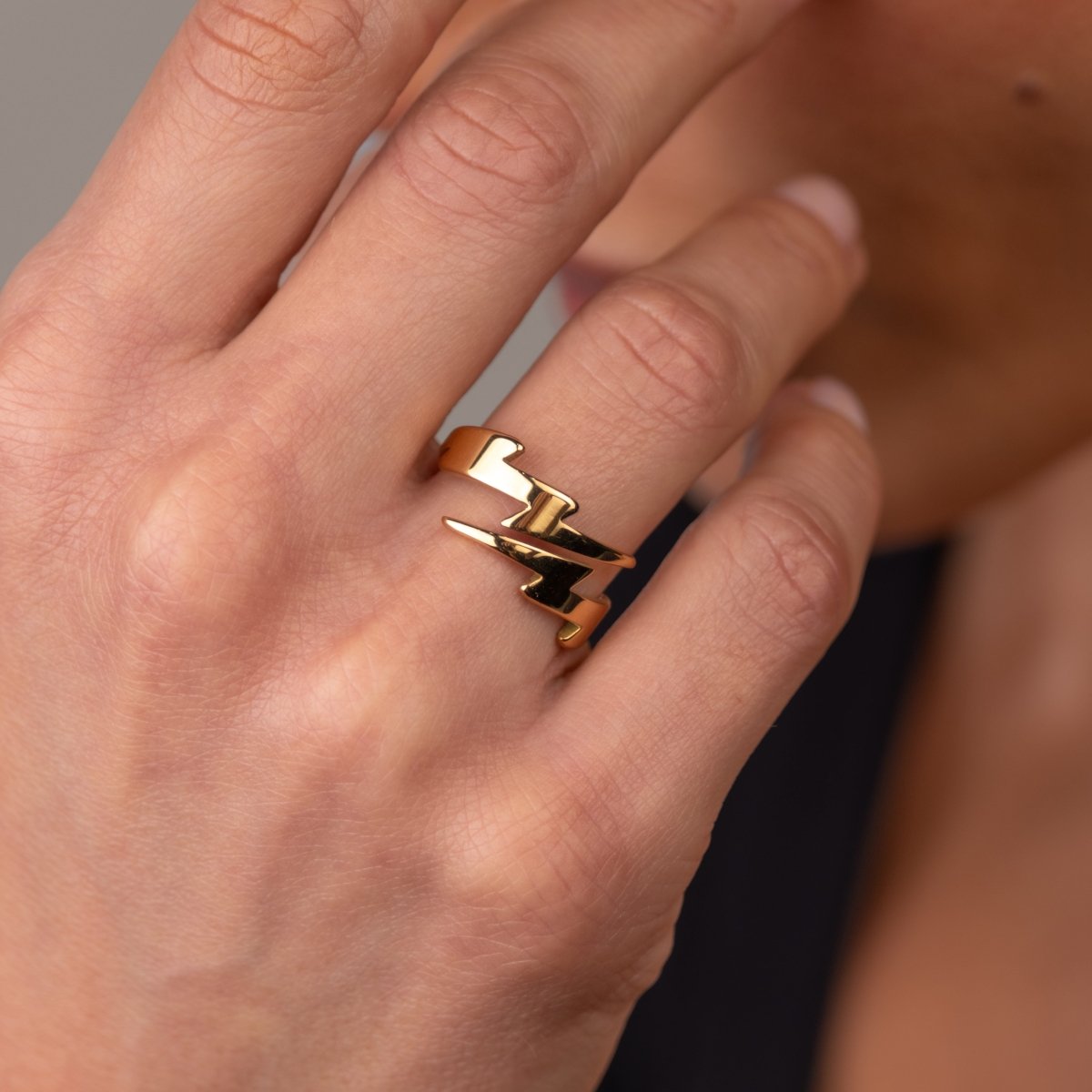 Anel Raio Banhado em Ouro 18K