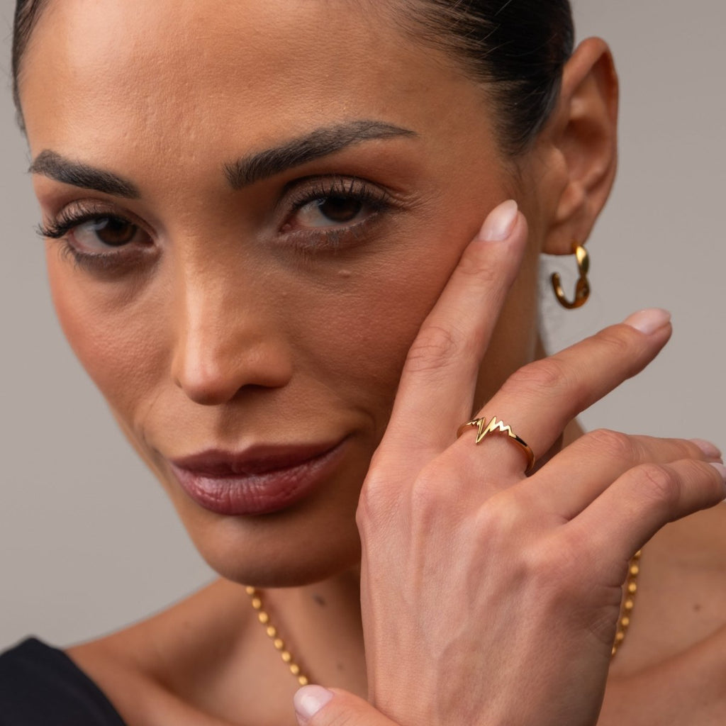 Anel Ritmo do Amor Banhado em Ouro 18K