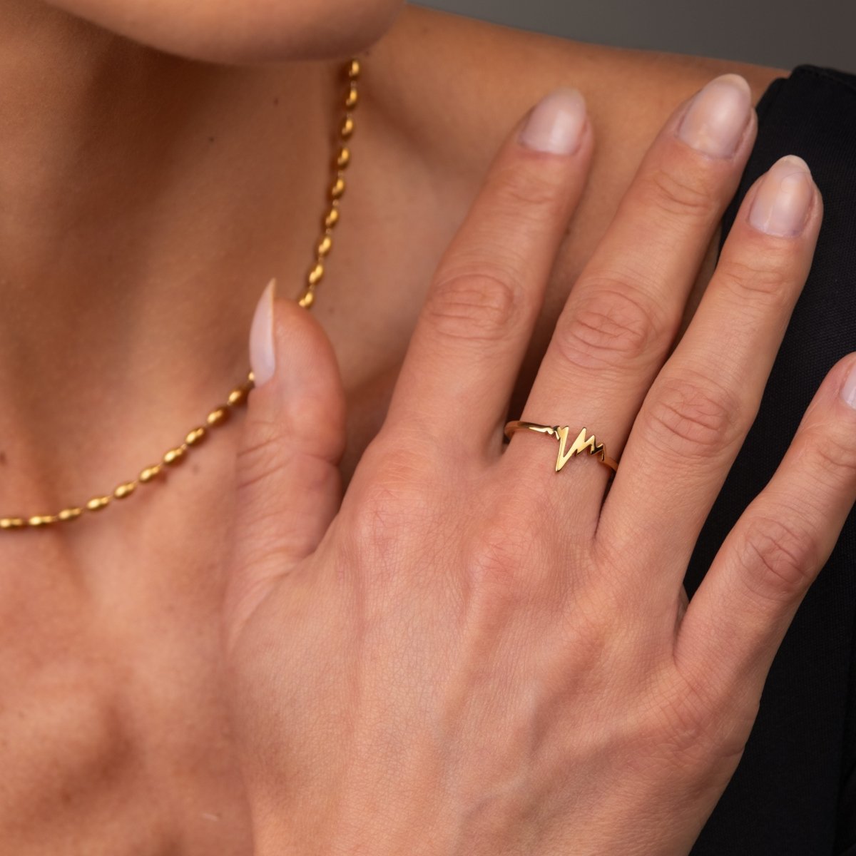 Anel Ritmo do Amor Banhado em Ouro 18K