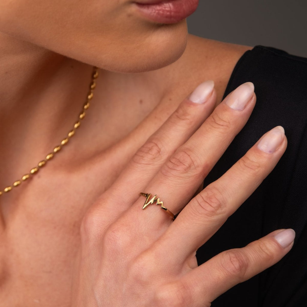 Anel Ritmo do Amor Banhado em Ouro 18K