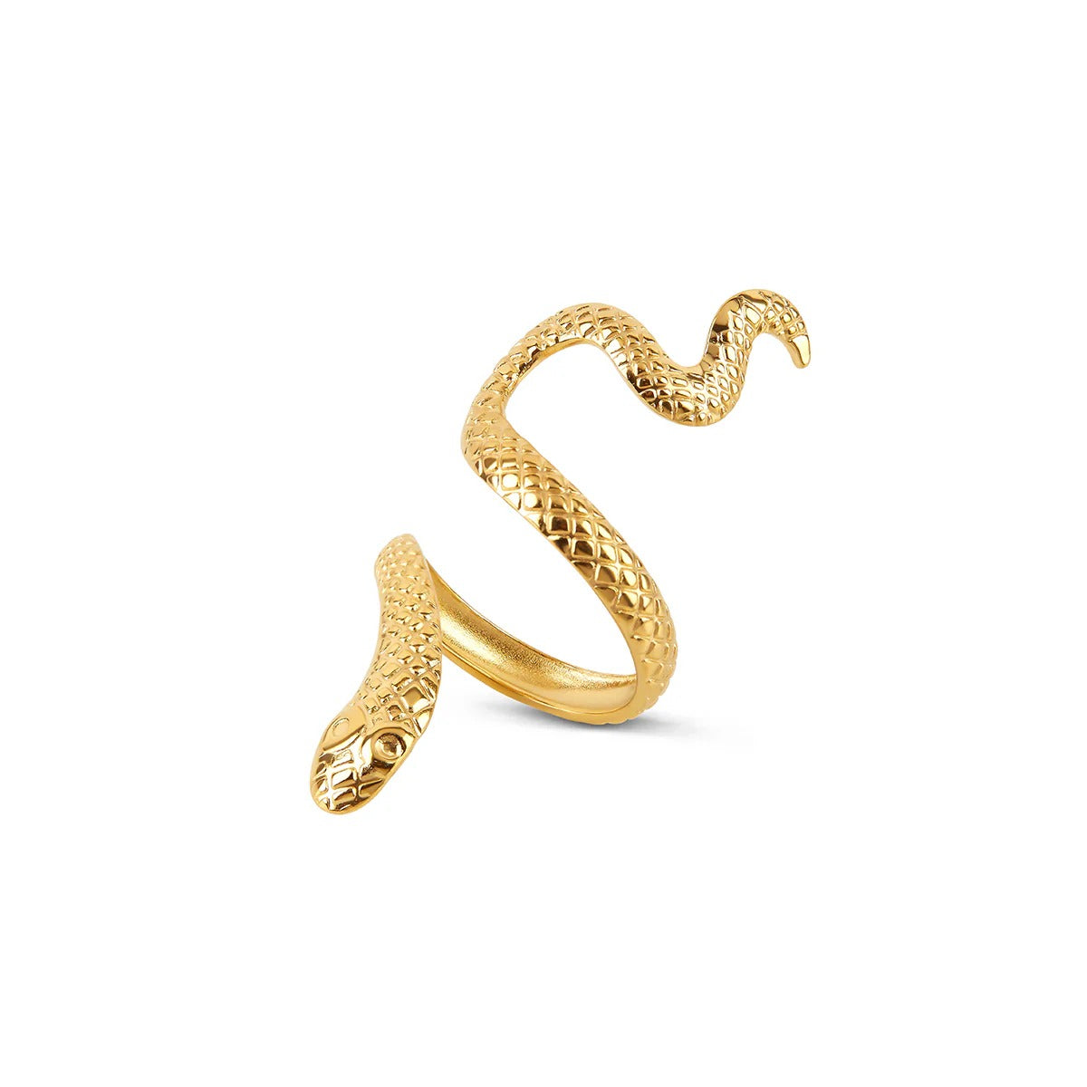 Anel Serpente Ajustável Banhado em Ouro 18K