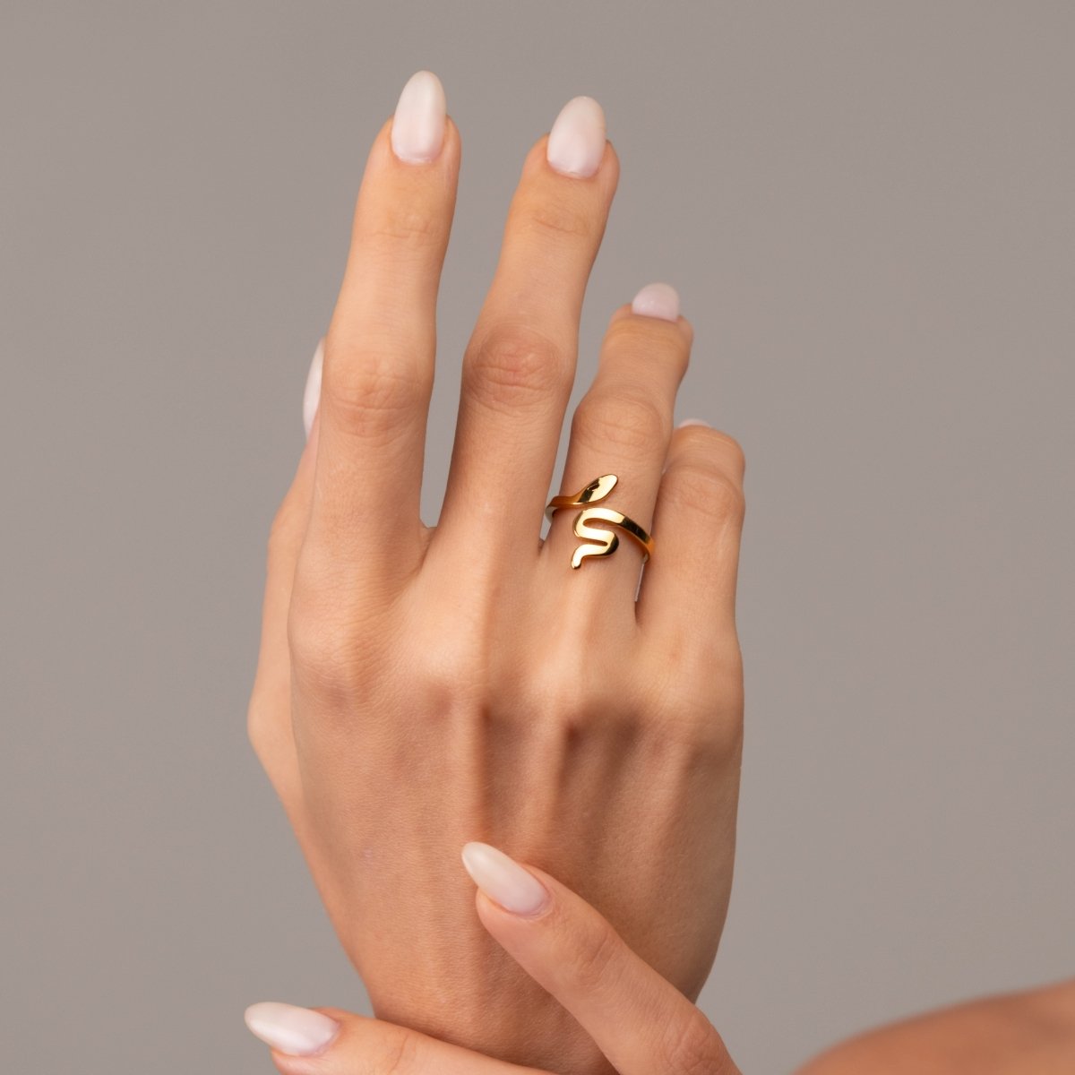 Anel Serpente Banhado em Ouro 18K