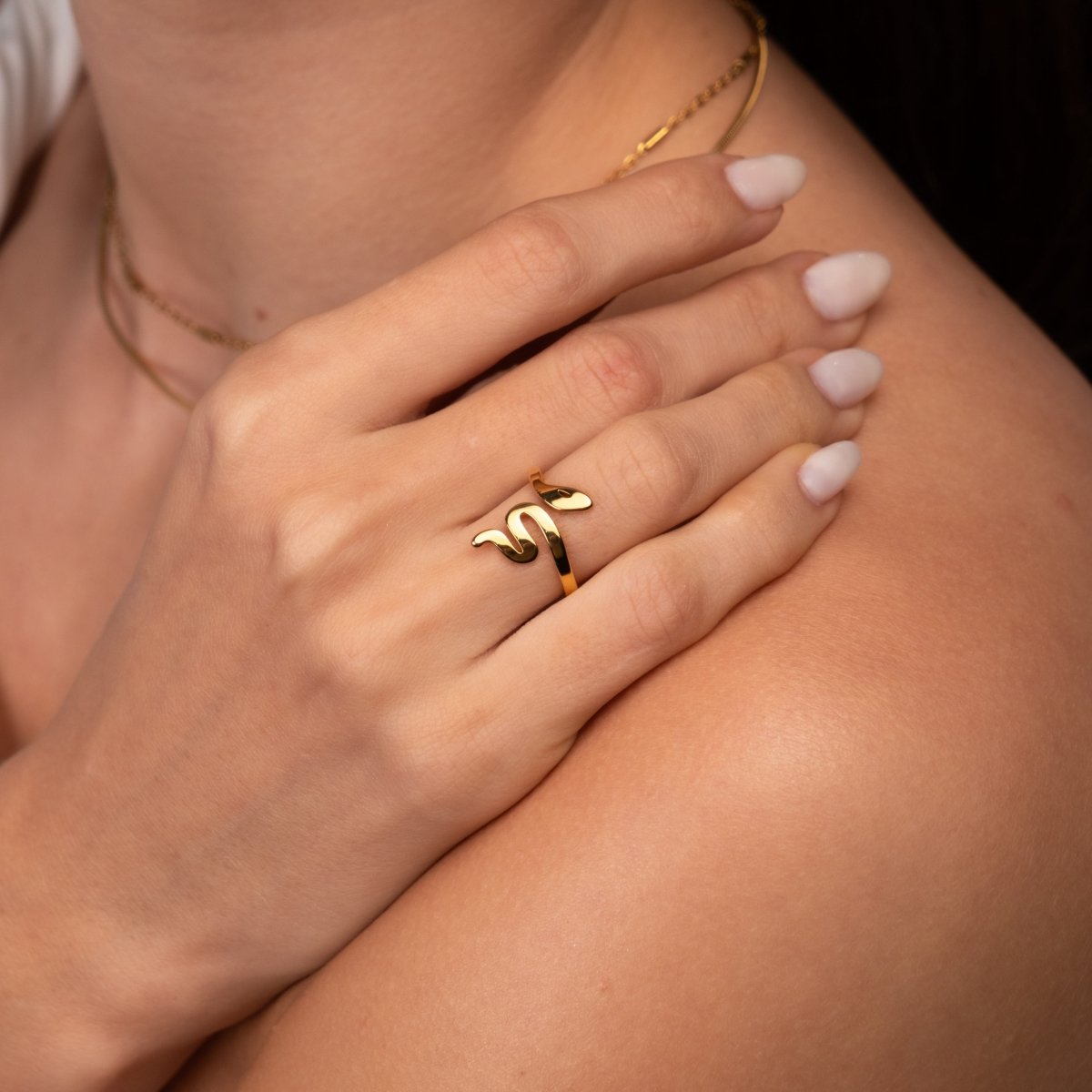 Anel Serpente Banhado em Ouro 18K