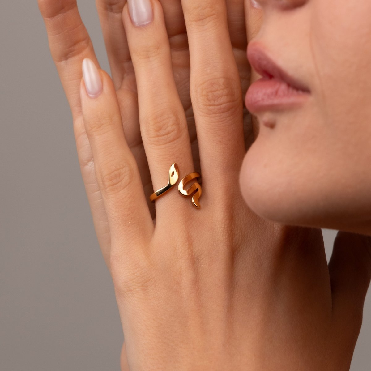 Anel Serpente Banhado em Ouro 18K