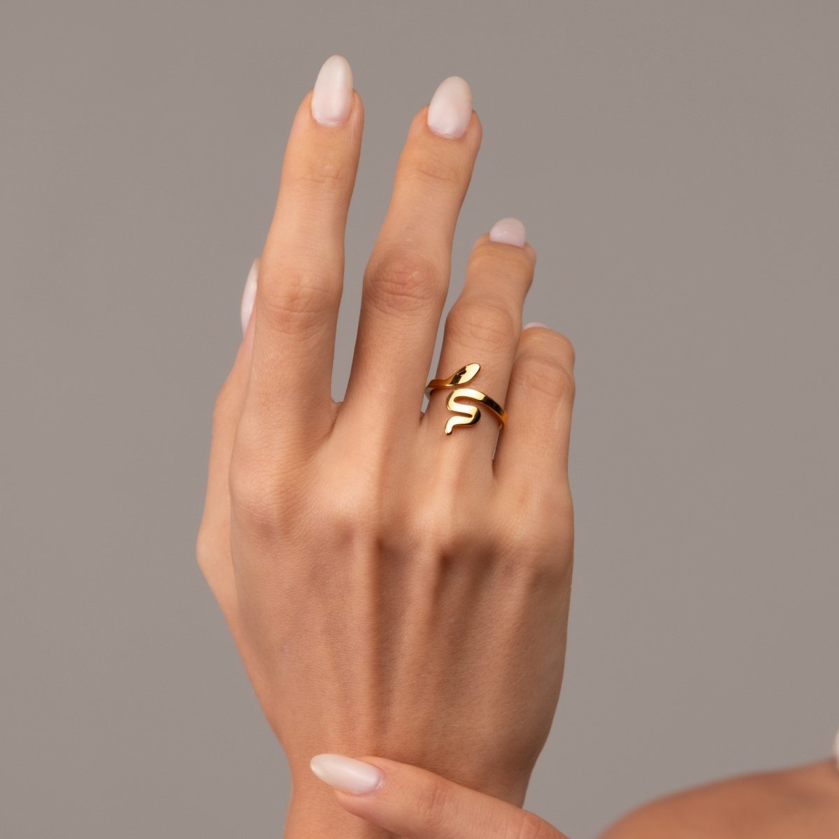 Anel Serpente Banhado em Ouro 18K