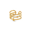Anel Sky Ajustável Banhado em Ouro 18K