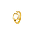 Anel Square Charm Giratório Banhado em Ouro 18k