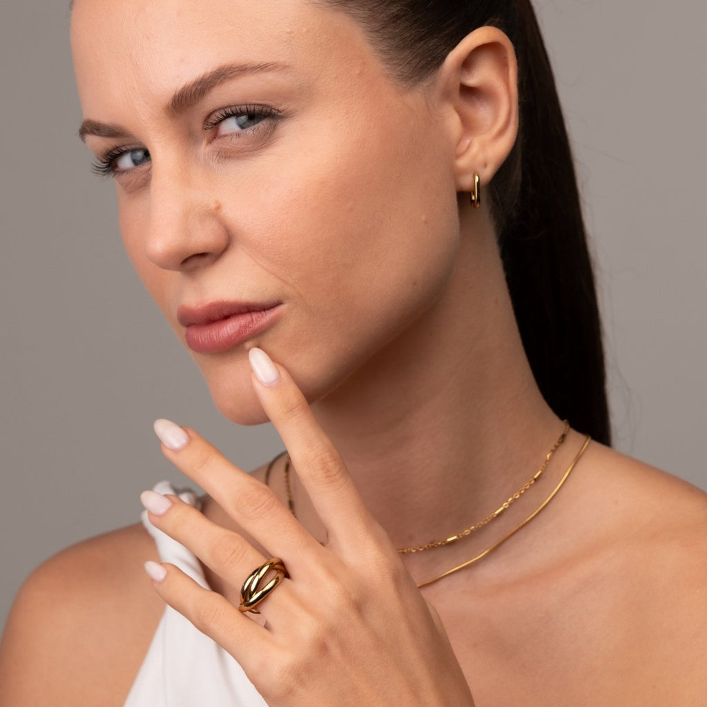 Anel Trindade Banhado em Ouro 18K