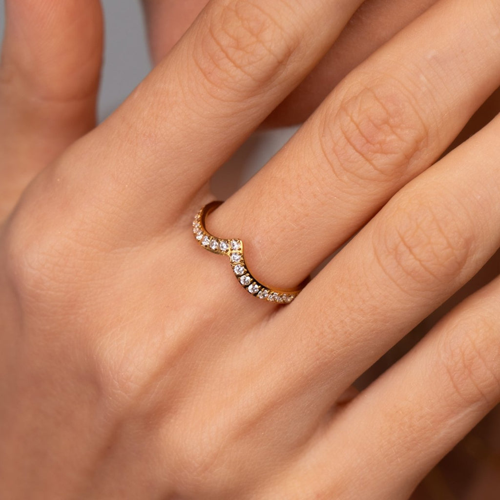 Anel Trinity Zircônia Banhado em Ouro 18K