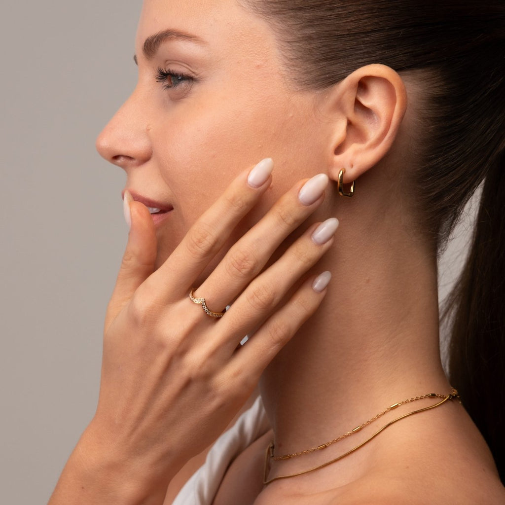 Anel Trinity Zircônia Banhado em Ouro 18K