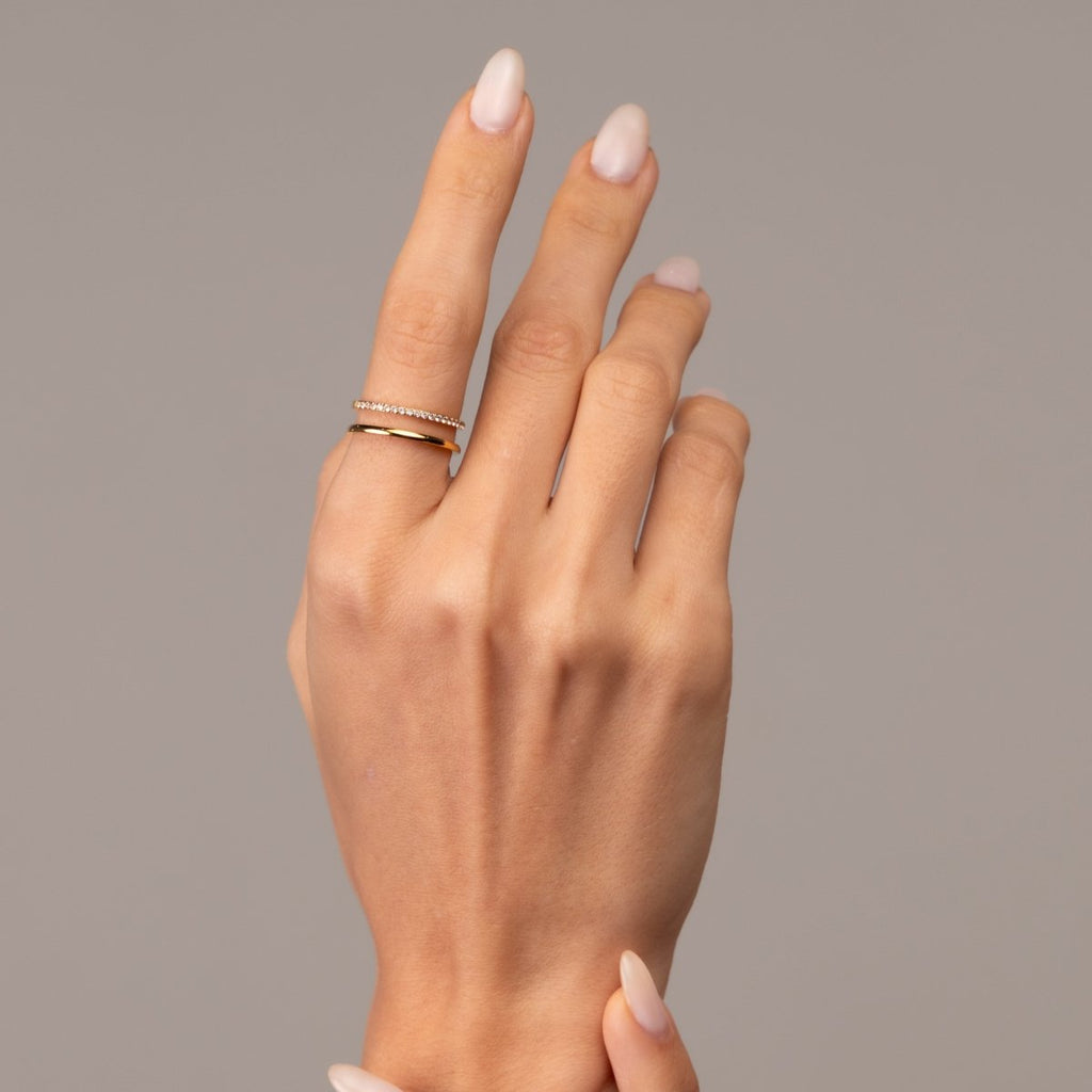 Anel Vienne Duplo Banhado em Ouro 18k
