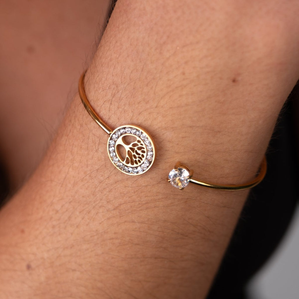 Bracelete Árvore da Vida Banhado em Ouro 18K