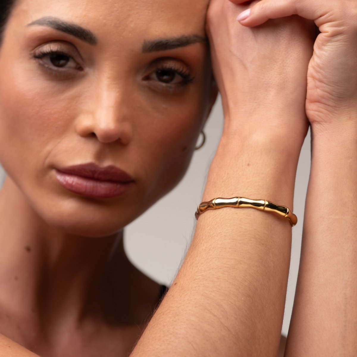 Bracelete Bamboo Banhado em Ouro 18k