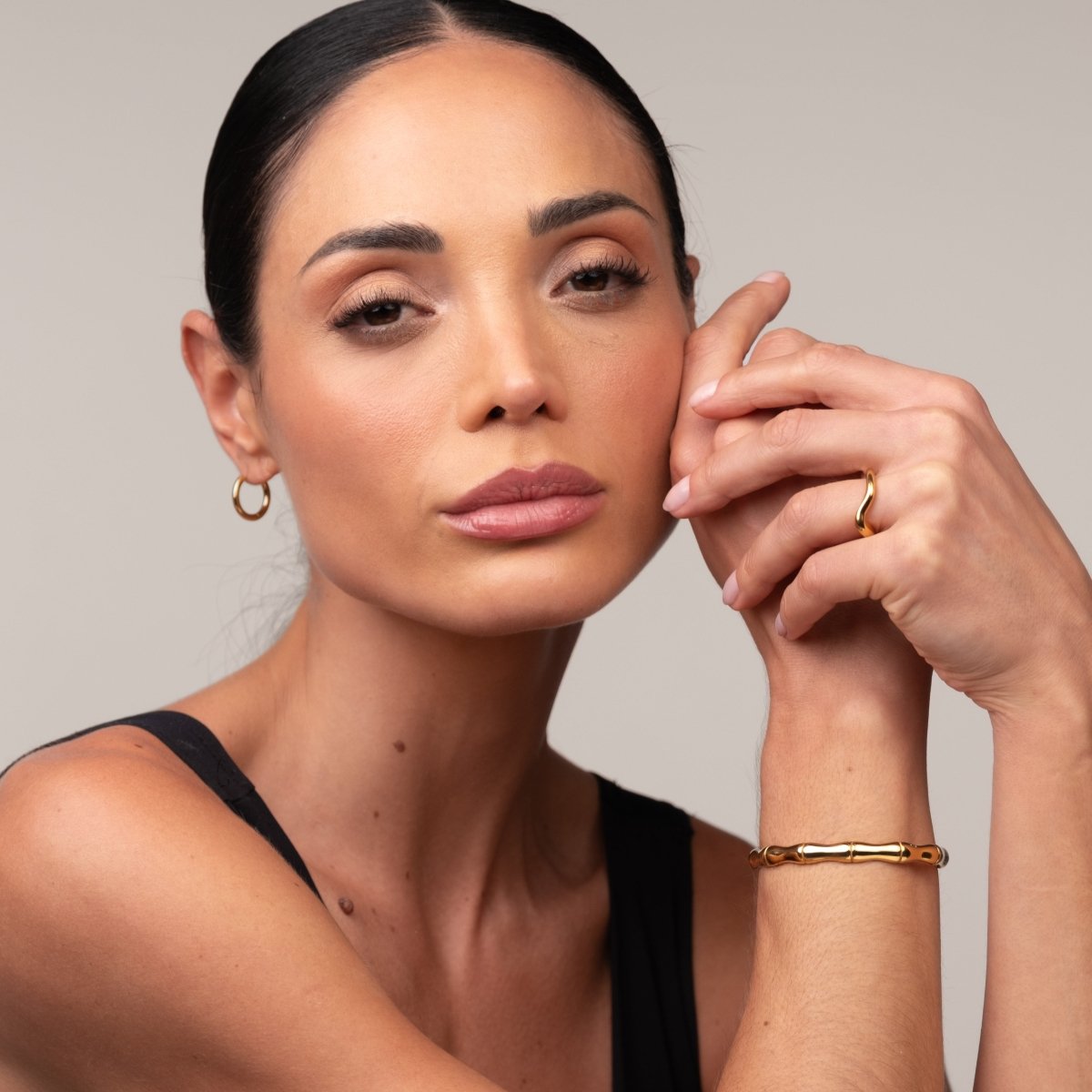 Bracelete Bamboo Banhado em Ouro 18k