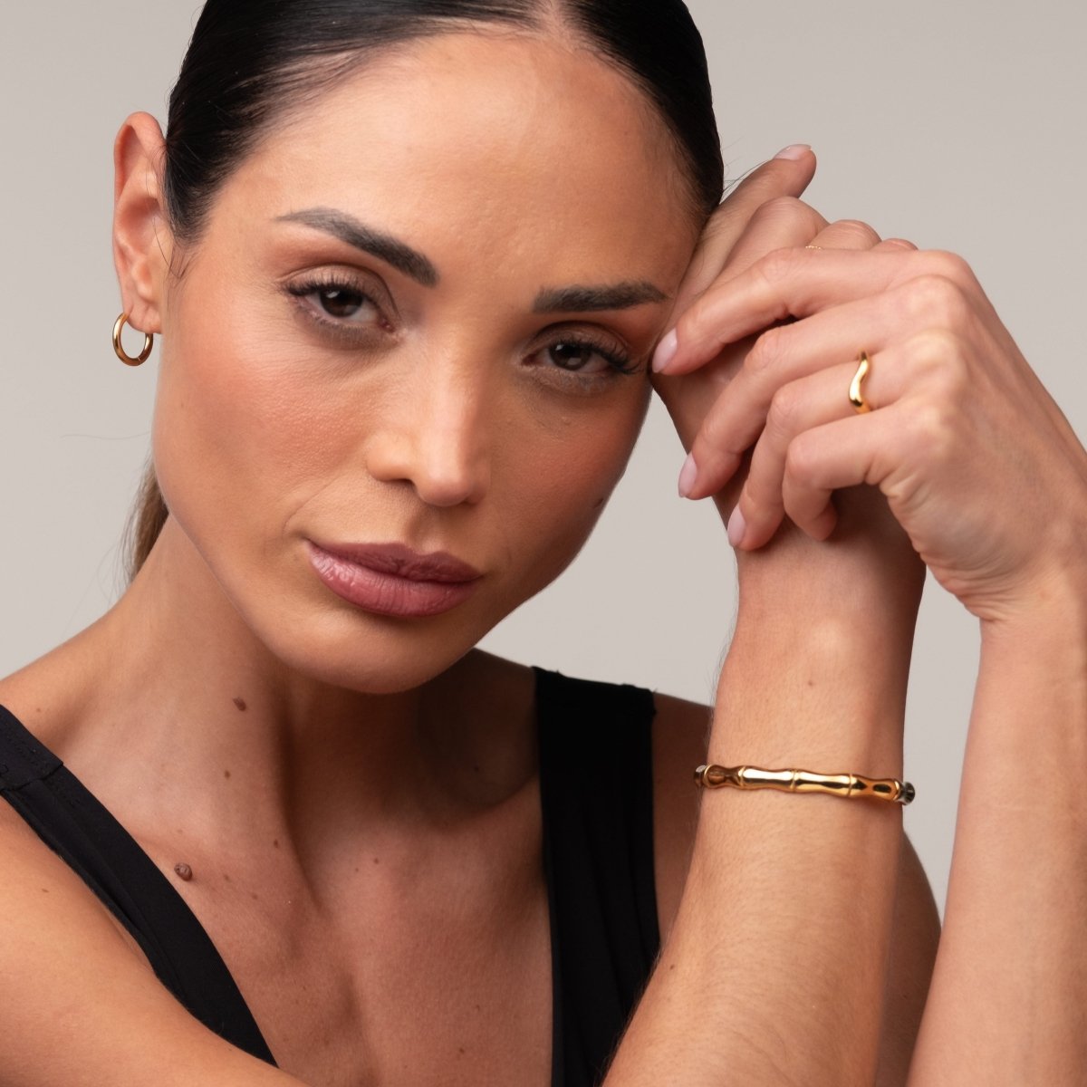Bracelete Bamboo Banhado em Ouro 18k