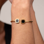 Bracelete Bella Ônix Banhado em Ouro 18k
