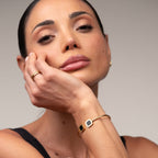 Bracelete Bella Ônix Banhado em Ouro 18k
