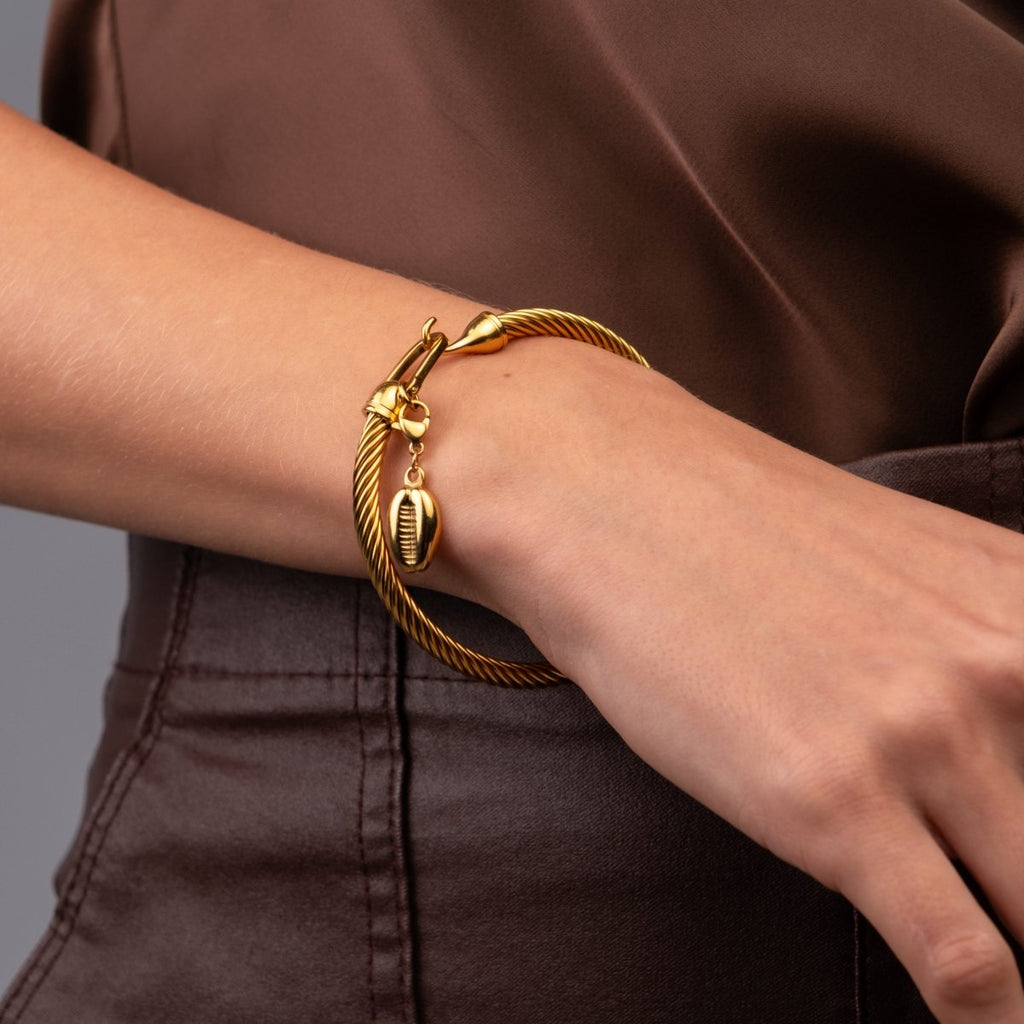 Bracelete Concha Hana Banhado em Ouro 18K