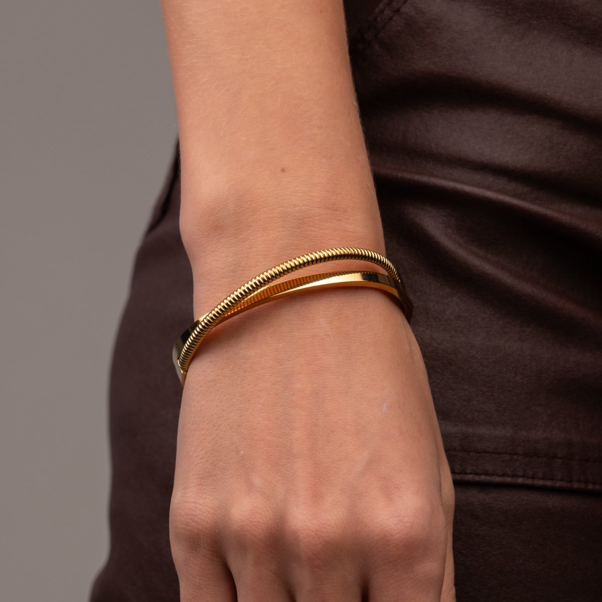 Bracelete Dupla Harmonia Banhado em Ouro 18k