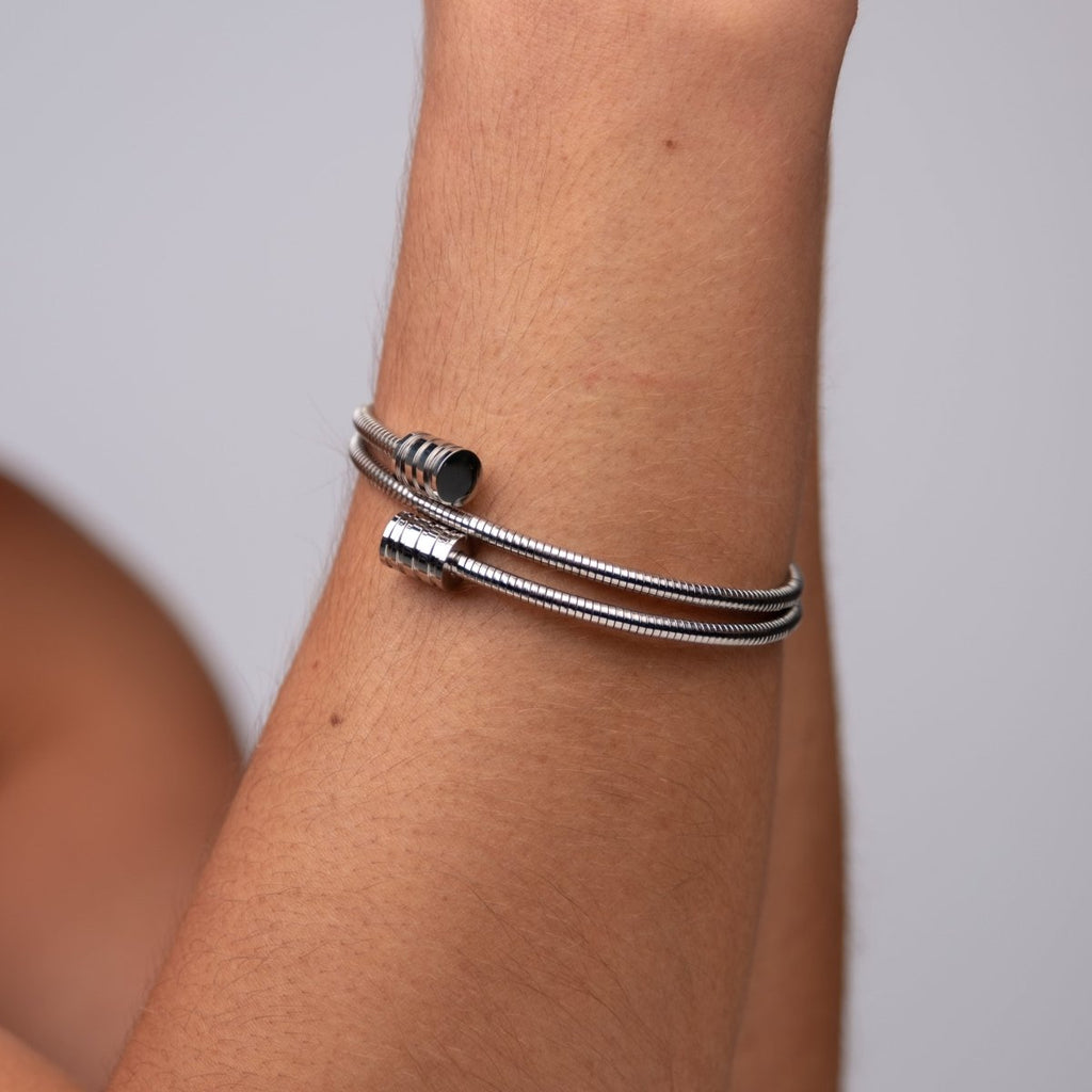 Bracelete Espiral Tríplice - Prata