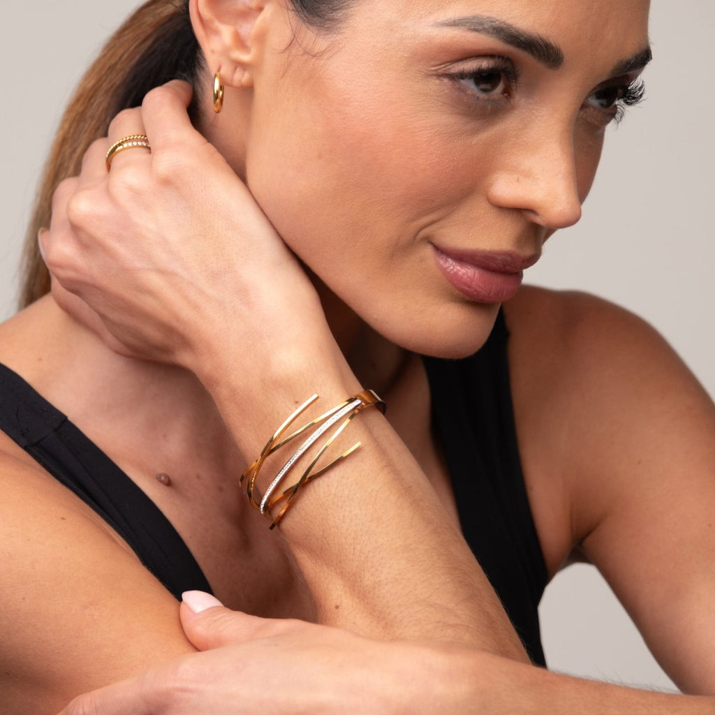 Bracelete Florence Zircônia Banhada em Ouro 18K