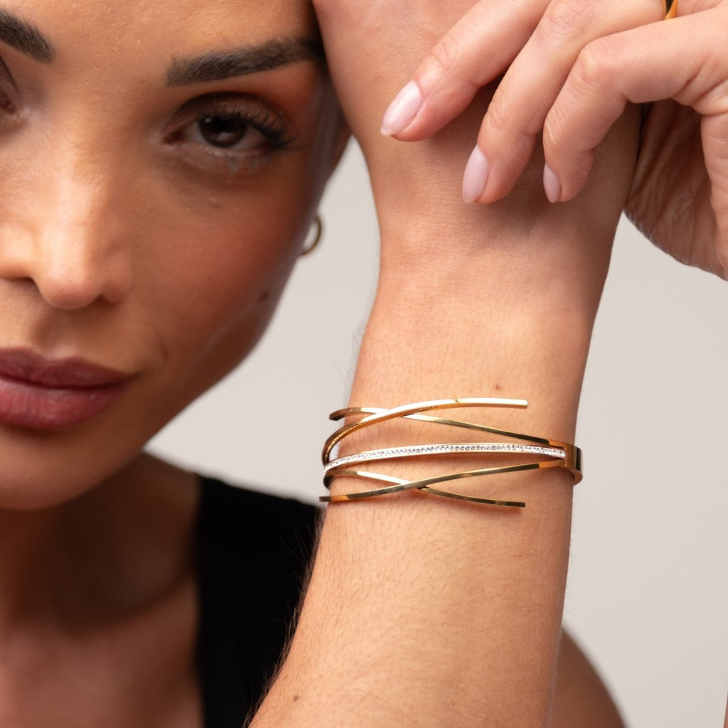 Bracelete Florence Zircônia Banhada em Ouro 18K