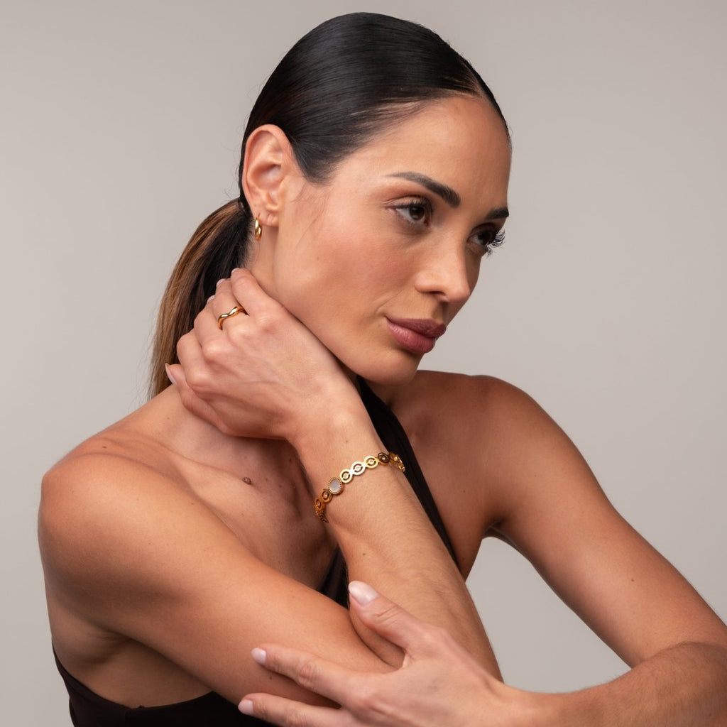 Bracelete Olivia Pedra Zircônia Banhado em Ouro 18k