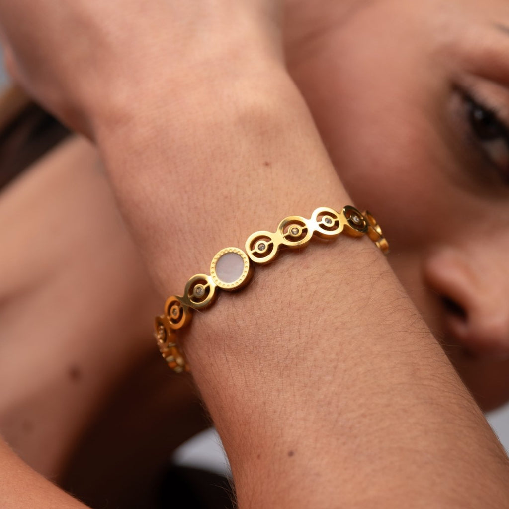 Bracelete Olivia Pedra Zircônia Banhado em Ouro 18k