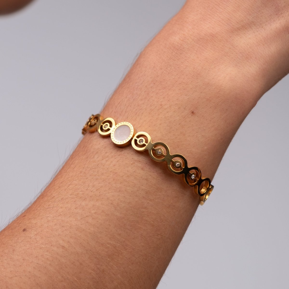 Bracelete Olivia Pedra Zircônia Banhado em Ouro 18k