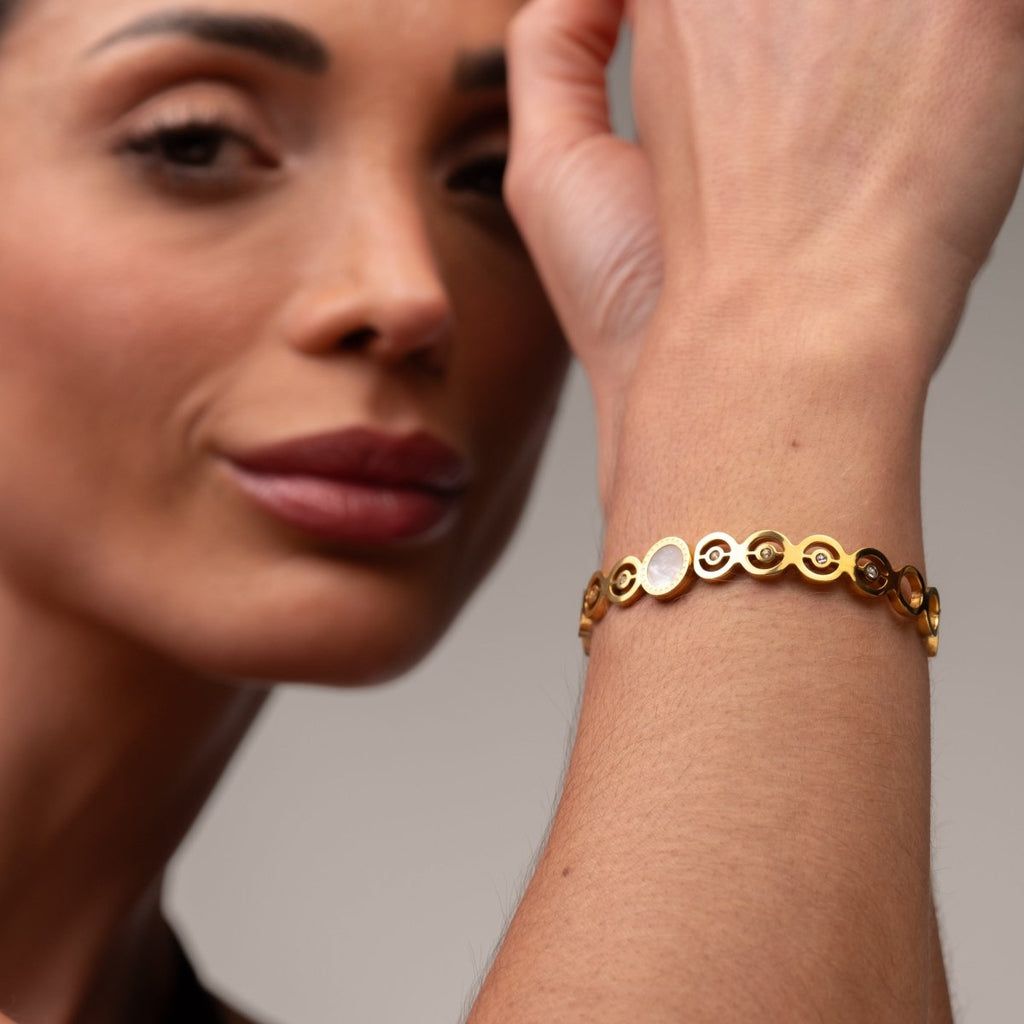 Bracelete Olivia Pedra Zircônia Banhado em Ouro 18k