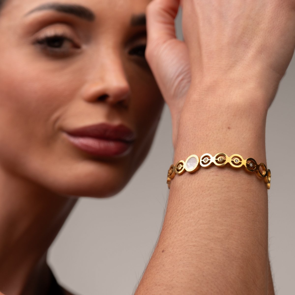 Bracelete Olivia Pedra Zircônia Banhado em Ouro 18k