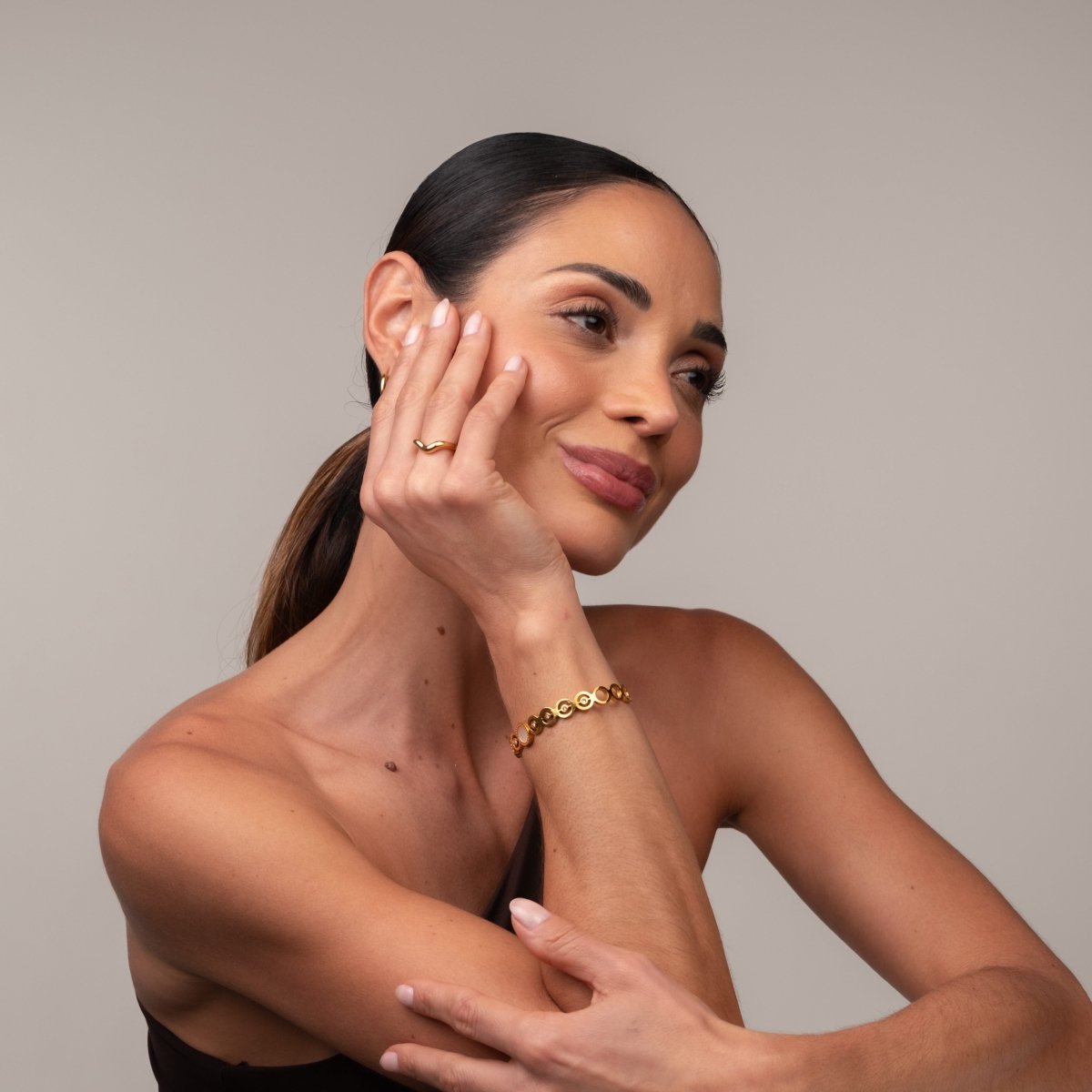 Bracelete Olivia Pedra Zircônia Banhado em Ouro 18k