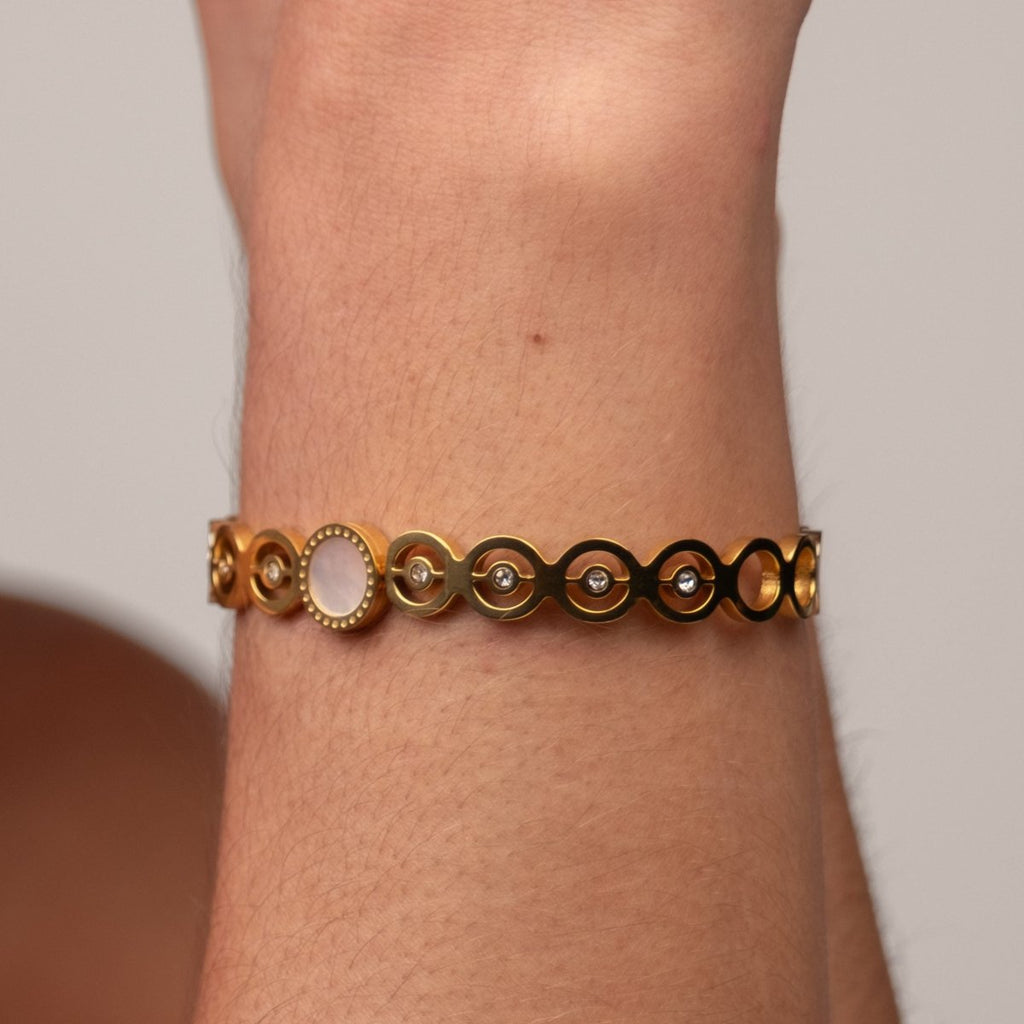 Bracelete Olivia Pedra Zircônia Banhado em Ouro 18k