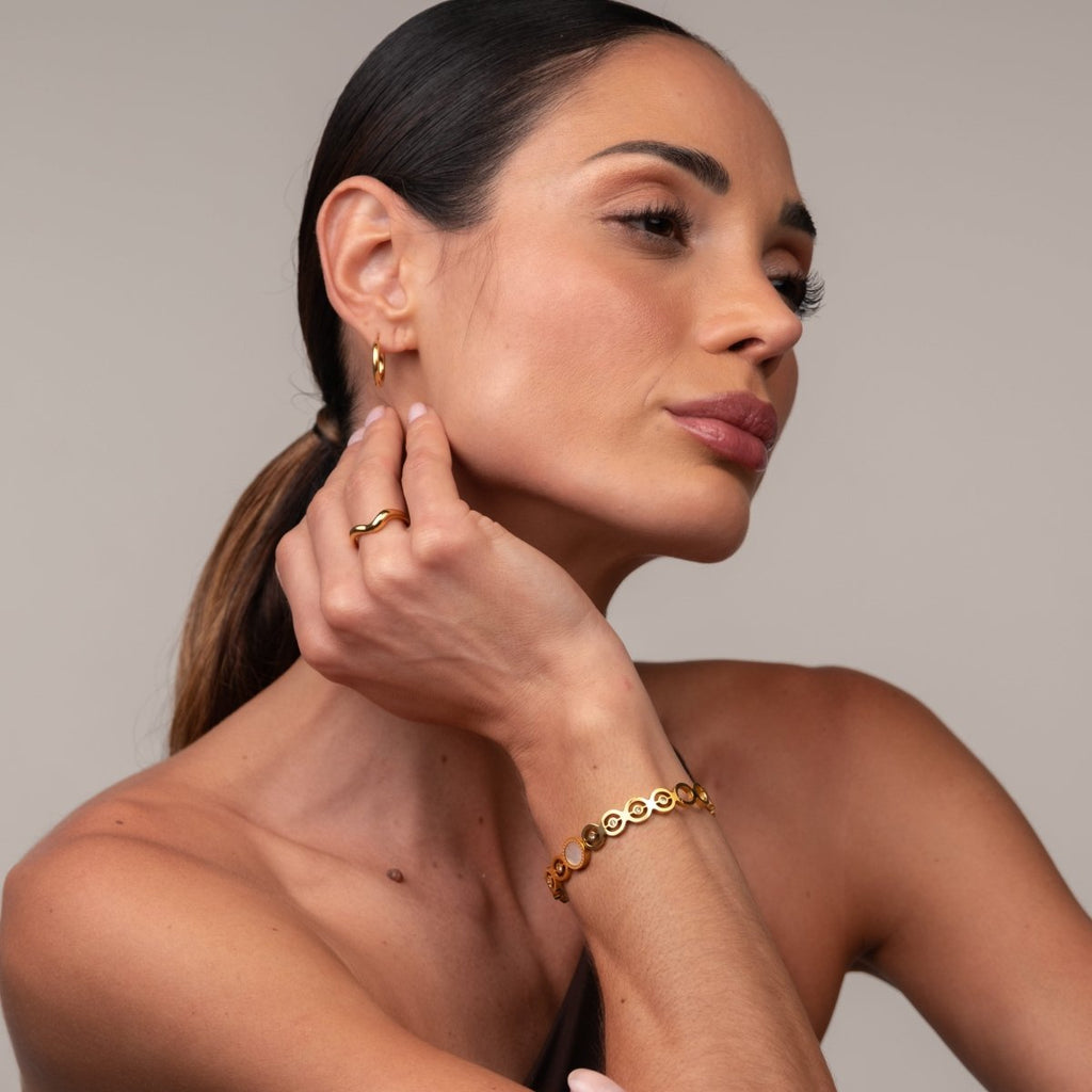 Bracelete Olivia Pedra Zircônia Banhado em Ouro 18k