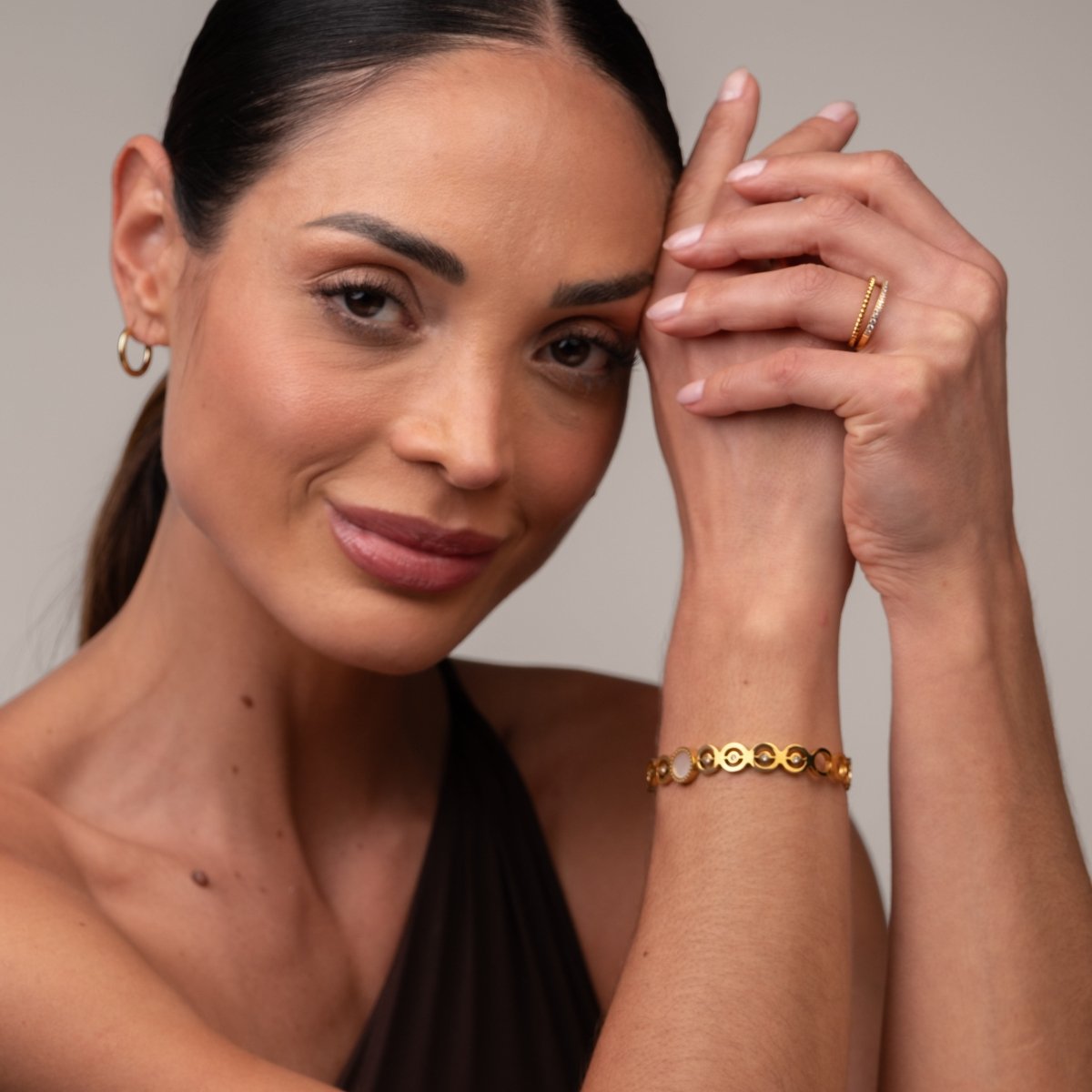 Bracelete Olivia Pedra Zircônia Banhado em Ouro 18k