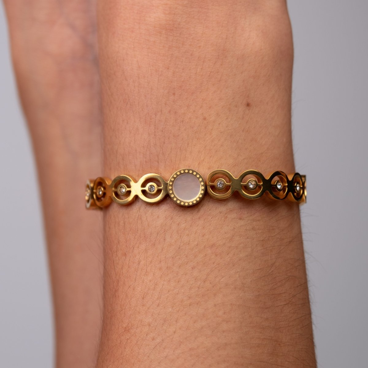 Bracelete Olivia Pedra Zircônia Banhado em Ouro 18k